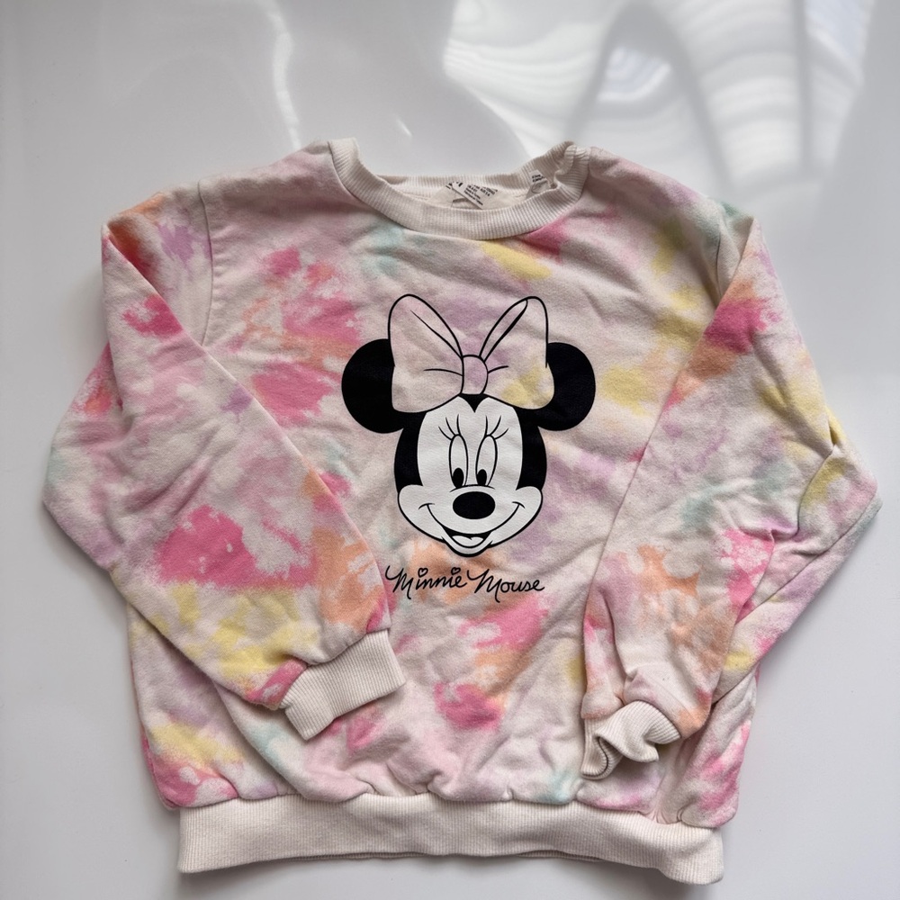 H&M - 5T (4-6Years) Minnie Mouse Tie-Dye Sweatshirt (Girls)